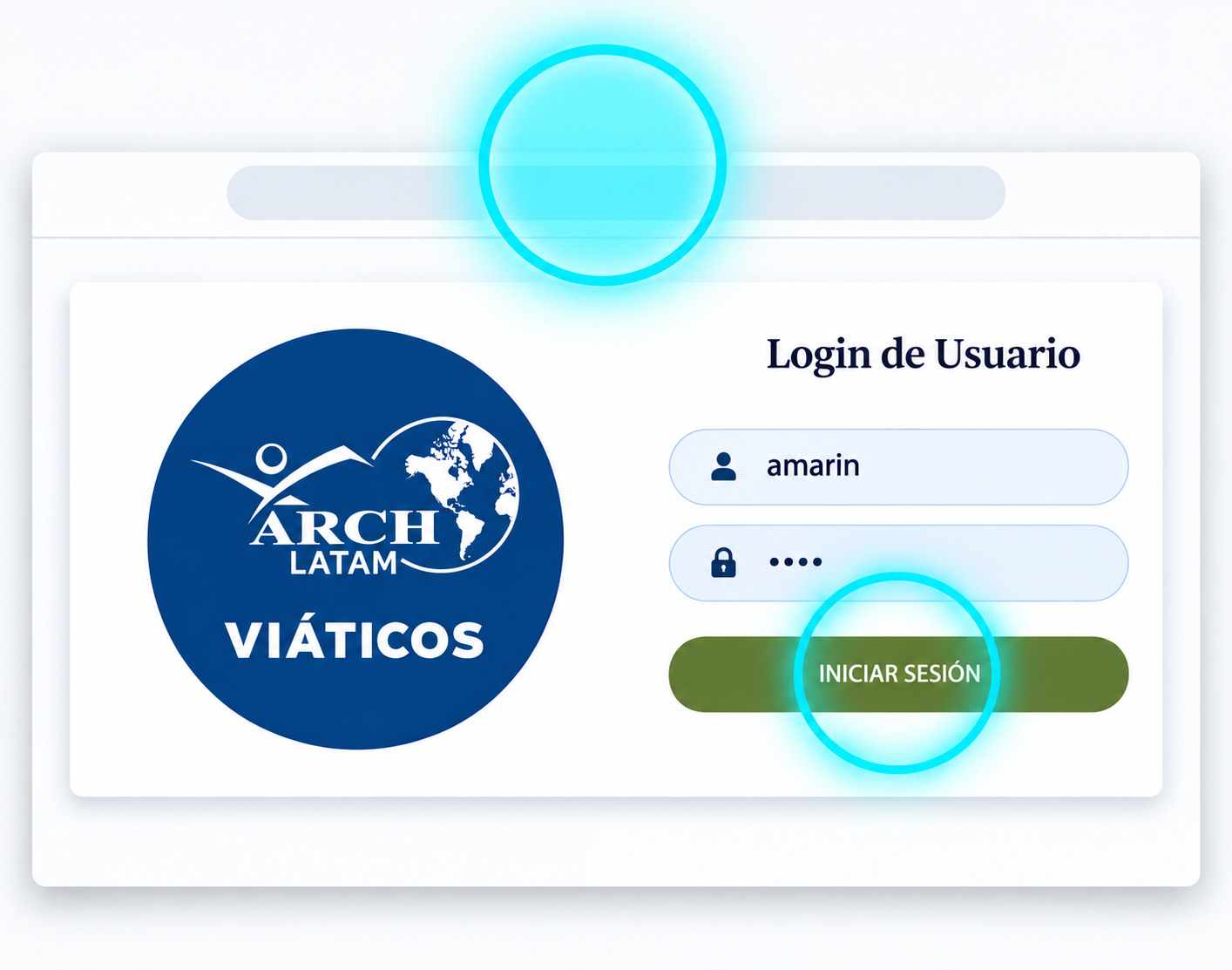 Interfaz de inicio de sesión ARCH LATAM.png